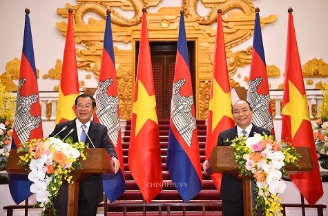 Thủ tướng Việt Nam, Campuchia họp báo chung: Bác bỏ thông tin xuyên tạc, phá hoại - Anh 1