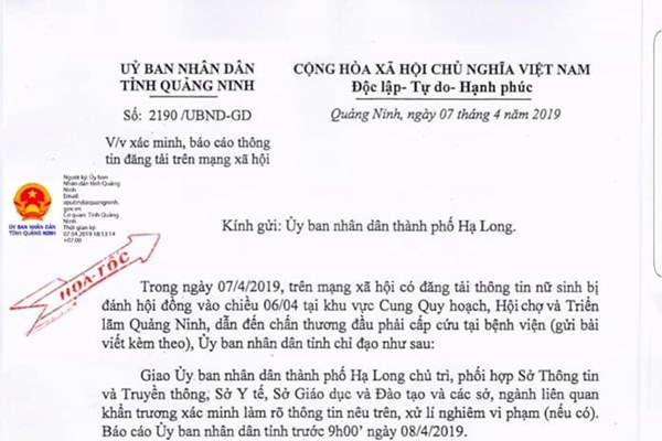 Quảng Ninh: Xác minh, làm rõ vụ xô xát khiến học sinh nhập viện - Anh 3