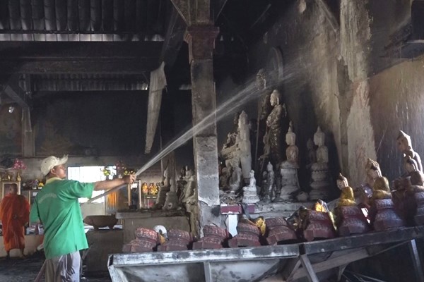 Xảy ra cháy ở chùa Tà Bết, 150 tượng Phật bị hư hỏng - Anh 2