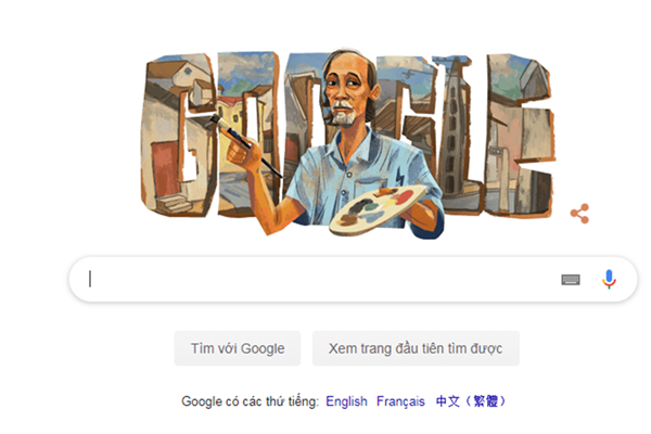 Google Doodle vinh danh 99 năm ngày sinh họa sĩ Bùi Xuân Phái - Anh 1