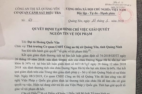Mẹ đơn thân hơn 1 năm đi tìm công lý cho con ở Quảng Ninh: Quyết định phục hồi giải quyết nguồn tin về tội phạm - Anh 2