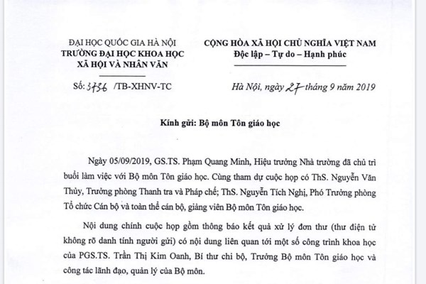 Xung quanh tố giác sao chép tài liệu của PGS.TS Trần Thị Kim Oanh: “Thiếu sót” là do áp lực và 