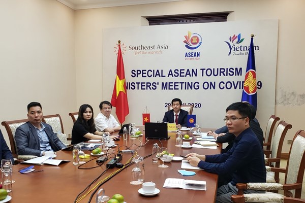 Hội nghị trực tuyến đặc biệt Bộ trưởng Du lịch ASEAN: Việt Nam đề xuất nhiều giải pháp khôi phục ngành Du lịch - Anh 1