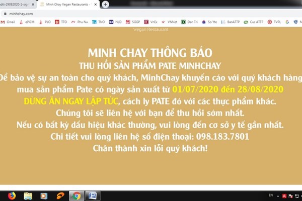 Đề nghị Công an điều tra vụ pate Minh Chay có độc tố - Anh 1