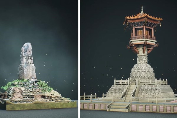 Dựng cột đá chùa Dạm bằng công nghệ 3D:  Đó chỉ mới là phỏng dựng di sản - Anh 1