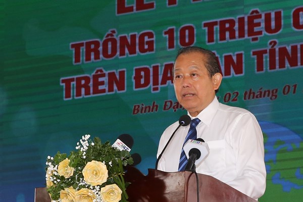 Phó Thủ tướng  Thường trực Trương Hòa Bình dự lễ phát động Đề án trồng 10 triệu cây xanh - Anh 1