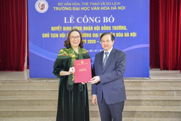 Đại học Văn hóa Hà Nội: Lễ công bố quyết định công nhận Hội đồng Trường nhiệm kỳ 2020-2025 - Anh 3