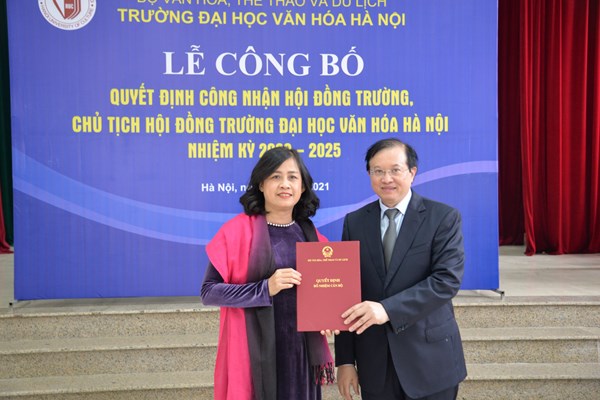 Đại học Văn hóa Hà Nội: Lễ công bố quyết định công nhận Hội đồng Trường nhiệm kỳ 2020-2025 - Anh 4
