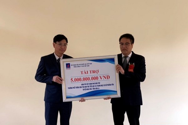 PV GAS tài trợ 5 tỷ đồng xây dựng Nhà bán trú Trường Phiêng Pằn - Sơn La - Anh 1