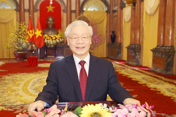 Tổng Bí thư, Chủ tịch nước Nguyễn Phú Trọng chúc Tết Tân Sửu 2021 - Anh 1