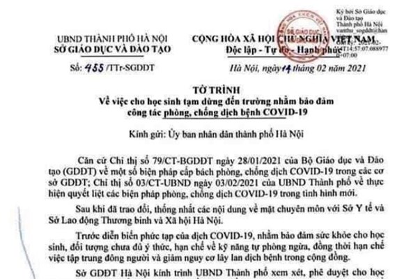 Hà Nội đề xuất cho học sinh tạm nghỉ học sau Tết để phòng, chống dịch Covid-19 - Anh 1