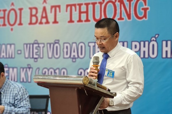 Ông Bạch Ngọc Chiến là tân Chủ tịch Liên đoàn Vovinam-Việt võ đạo Hà Nội - Anh 1
