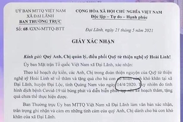 Hai địa phương ở Quảng Nam lên tiếng việc nghệ sĩ Hoài Linh trao quà hỗ trợ - Anh 2