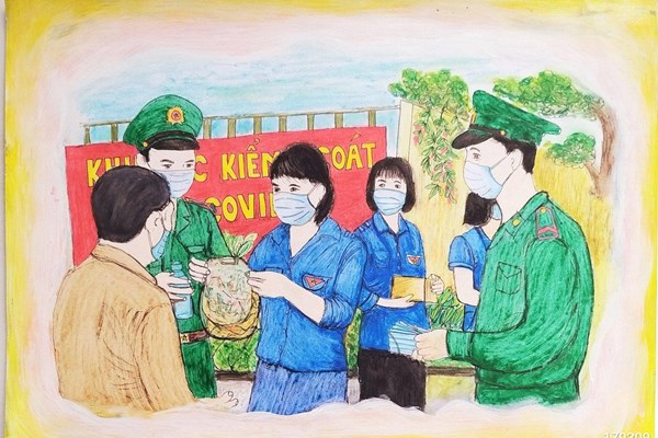 Chiêm ngưỡng tranh thiếu nhi “Vững tin Việt Nam” đóng góp vào Quỹ vắc xin phòng chống Covid-19 - Anh 5