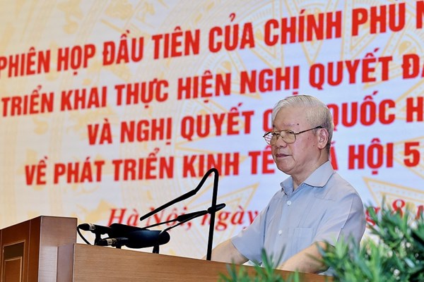 Tổng Bí thư Nguyễn Phú Trọng dự phiên họp đầu tiên của Chính phủ - Anh 3