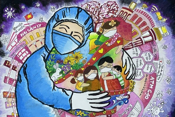 Tranh thiếu nhi “Vững tin Việt Nam” đóng góp 210 triệu đồng vào Quỹ vắc xin phòng chống Covid-19 - Anh 6