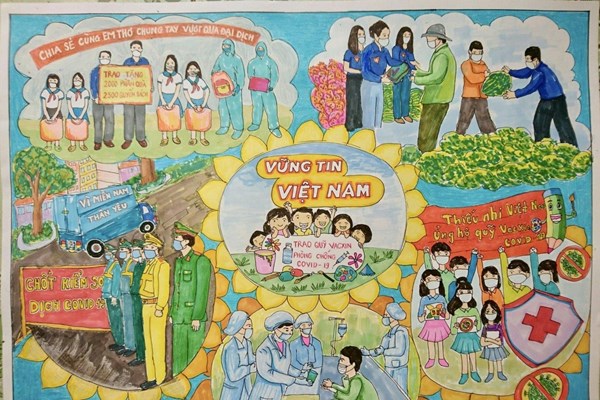 Tranh thiếu nhi “Vững tin Việt Nam” đóng góp 210 triệu đồng vào Quỹ vắc xin phòng chống Covid-19 - Anh 7