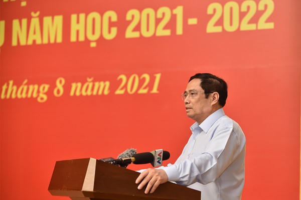 Phát biểu của Thủ tướng  Phạm Minh Chính tại Hội nghị trực tuyến toàn quốc tổng kết năm học 2020-2021, triển khai nhiệm vụ năm học 2021-2022 - Anh 1