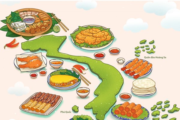 Xác lập kỷ lục mô hình bản đồ ẩm thực Việt Nam từ món ăn, đặc sản của 63 tỉnh, thành - Anh 1