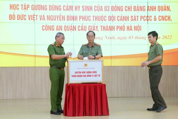 Quảng Ninh: Phát động học tập gương dũng cảm của 3 liệt sĩ cảnh sát cứu hỏa - Anh 1