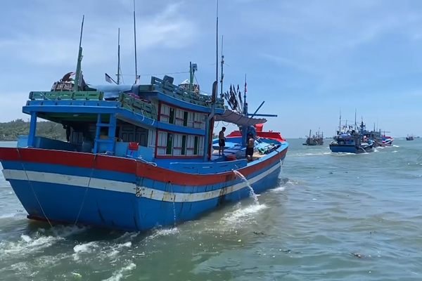 Giá dầu giảm, ngư dân Quảng Ngãi phấn khởi vươn khơi - Anh 2