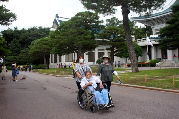 Khách du lịch xếp hàng vào thăm Nhà Xanh phủ Tổng thống Hàn Quốc - Anh 3