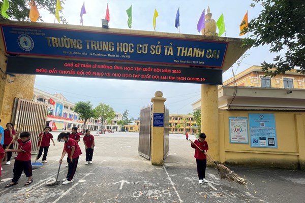 Hà Nội: Các trường học huyện Thanh Trì ra quân phòng, chống dịch sốt xuất huyết - Anh 2