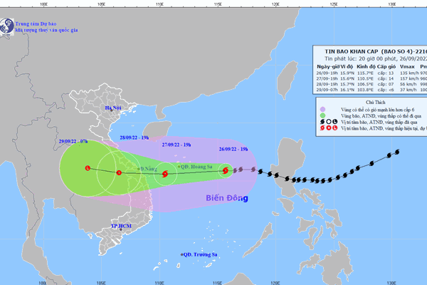 Từ chiều tối 27.9, bão Noru ảnh hưởng tới đất liền khu vực Trung Bộ - Anh 1
