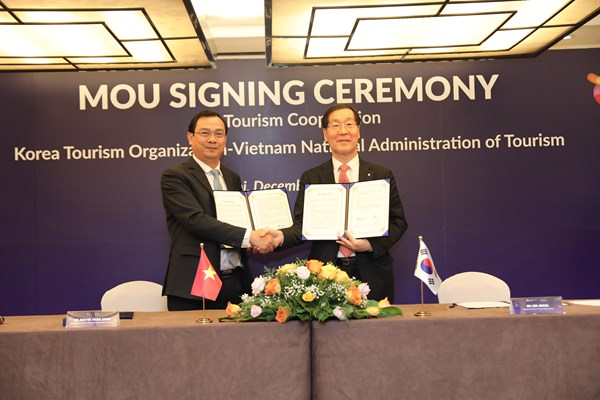 Việt Nam- Hàn Quốc ký Bản ghi nhớ về hợp tác xúc tiến du lịch giai đoạn 2023-2024 - Anh 1
