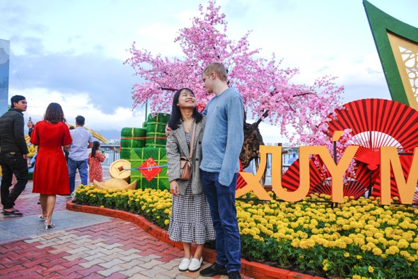 Đà Nẵng: Vườn hoa Tết “Hội tụ và phát triển” thu hút người dân, du khách - Anh 7