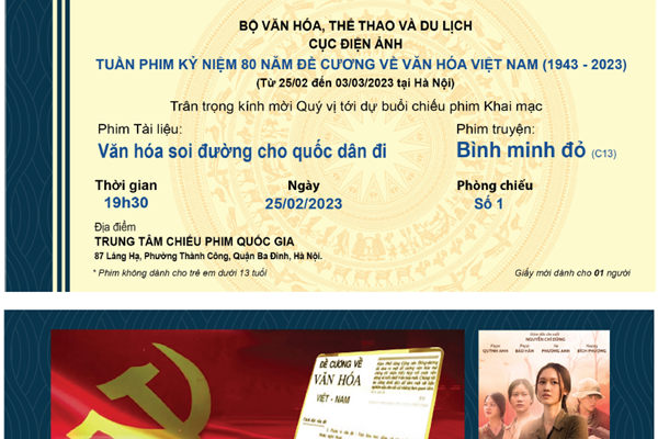 12 phim sẽ được trình chiếu trong Tuần phim “Kỷ niệm 80 năm Đề cương về văn hóa Việt Nam” - Anh 1