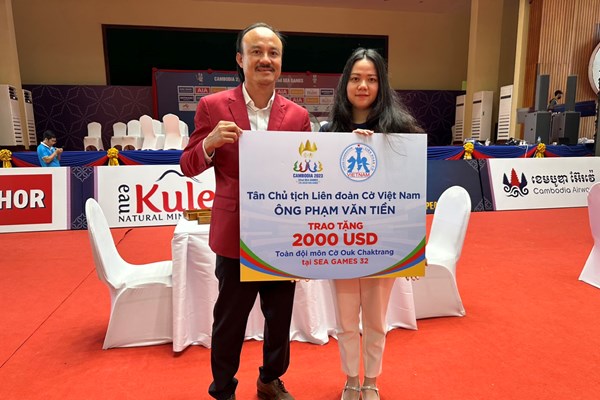 Cờ Ouk Chaktrang Việt Nam giành 2 HCV tại SEA Games 32 - Anh 1