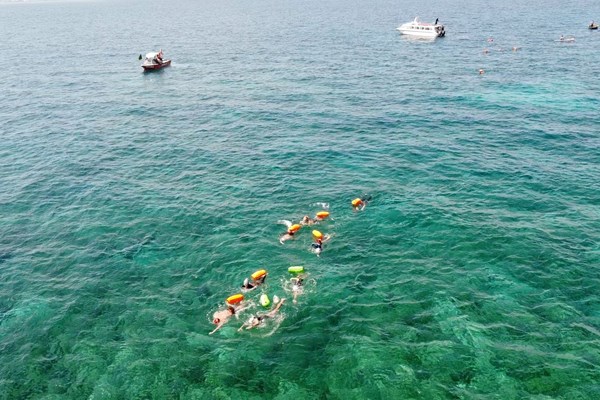 Bơi vượt biển, trải nghiệm đầy thú vị ở đảo Lý Sơn - Anh 1