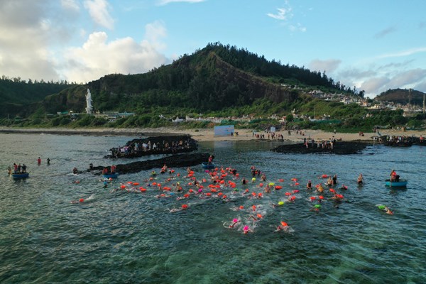 Gần 250 VĐV tham gia Giải bơi vượt biển Lý Sơn - Anh 1