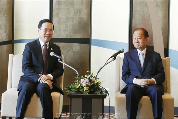 Chủ tịch nước tiếp lãnh đạo Liên minh Nghị sĩ Hữu nghị Nhật Bản - Việt Nam - Anh 1