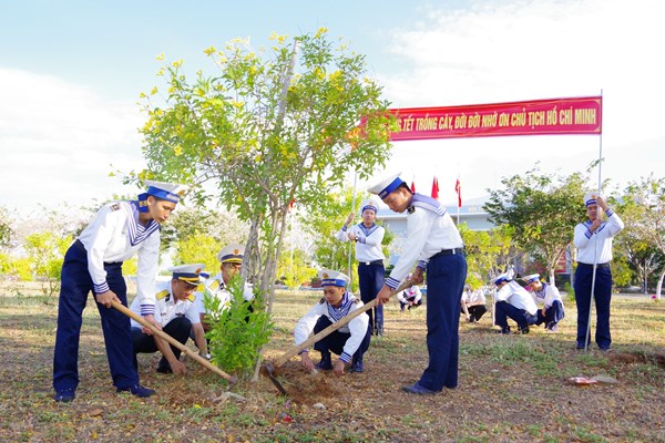Bộ đội Hải quân hưởng ứng Tết trồng cây nhớ ơn Bác Hồ - Anh 1