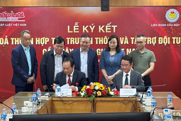 Báo Pháp luật Việt Nam chính thức ký Ghi nhớ thỏa thuận hợp tác truyền thông và tài trợ với Liên đoàn Cầu mây Việt Nam - Anh 1
