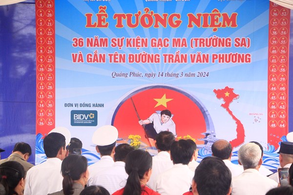 Tưởng niệm 36 năm sự kiện Gạc Ma và gắn biển tên đường Trần Văn Phương - Anh 1