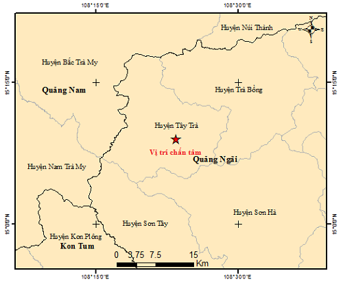 Hai trận động đất liên tiếp xảy ra ở huyện miền núi Quảng Ngãi - Anh 1