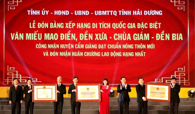 Văn miếu Mao Điền đón nhận Bằng xếp hạng di tích quốc gia đặc biệt - Anh 1