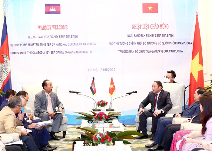 Tiếp Phó Thủ tướng Cam pu chia, Bộ trưởng  Nguyễn Văn Hùng:  “Việt Nam sẽ tích cực hỗ trợ Campuchia tổ chức thành công SEA Games 32” - Anh 1