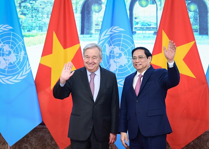 Thủ tướng Phạm Minh Chính tiếp Tổng Thư ký Liên Hợp Quốc António Guterres - Anh 1