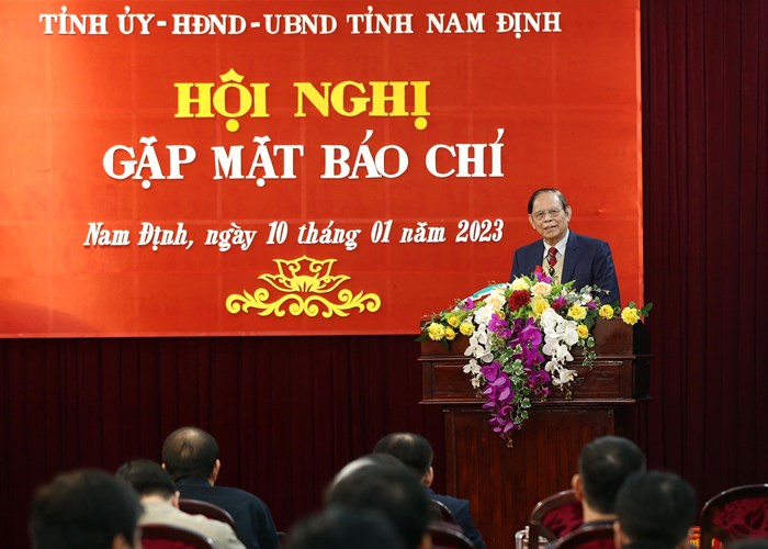 Nam  Định: Hội  nghị gặp mặt các cơ quan báo chí nhân dịp Tết Nguyên đán Quý Mão - Anh 2