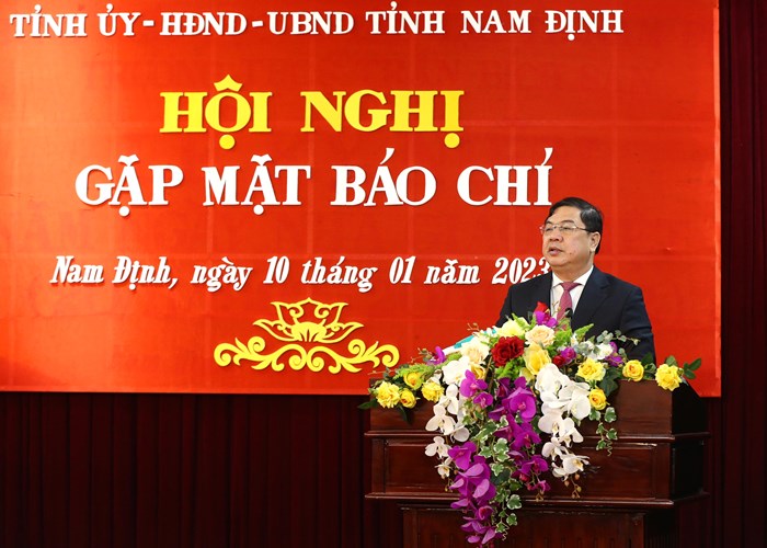 Nam  Định: Hội  nghị gặp mặt các cơ quan báo chí nhân dịp Tết Nguyên đán Quý Mão - Anh 1