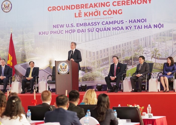 Ngoại trưởng Hoa Kỳ dự lễ khởi công trụ sở mới Đại sứ quán Hoa Kỳ tại Hà Nội - Anh 1