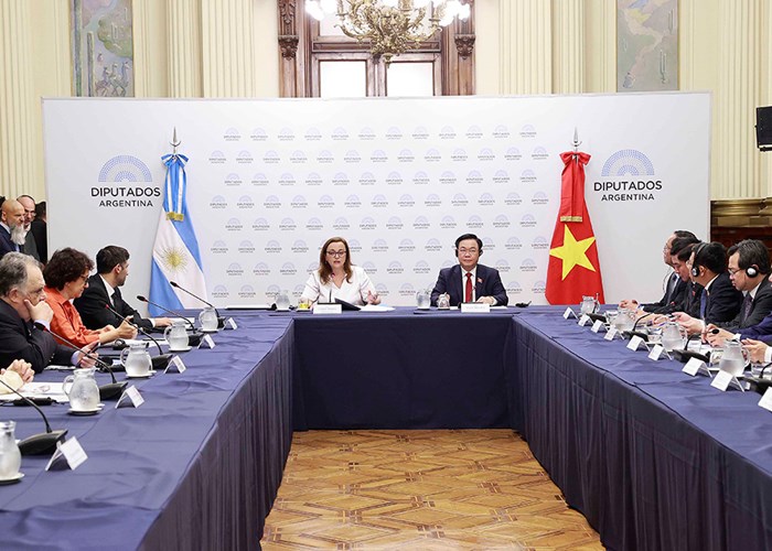 Chủ tịch Quốc hội Vương Đình Huệ hội đàm với Chủ tịch Hạ viện Cộng hòa Argentina - Anh 3