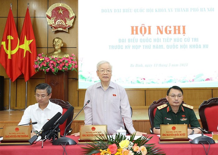 Tổng Bí thư Nguyễn Phú Trọng tiếp xúc cử tri tại Hà Nội - Anh 2
