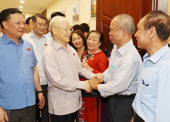 Tổng Bí thư Nguyễn Phú Trọng tiếp xúc cử tri tại Hà Nội - Anh 1
