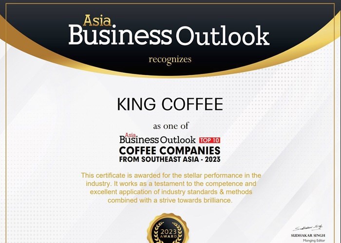 King Coffee được bình chọn là thương hiệu cà phê hàng đầu Đông Nam Á 2023 - Anh 1