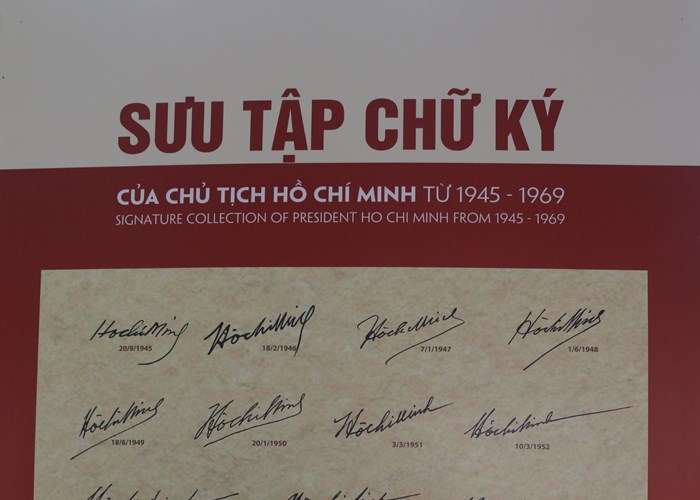 Triển lãm sưu tập chữ ký và bút tích của Chủ tịch Hồ Chí Minh giai đoạn 1945-1969 - Anh 5